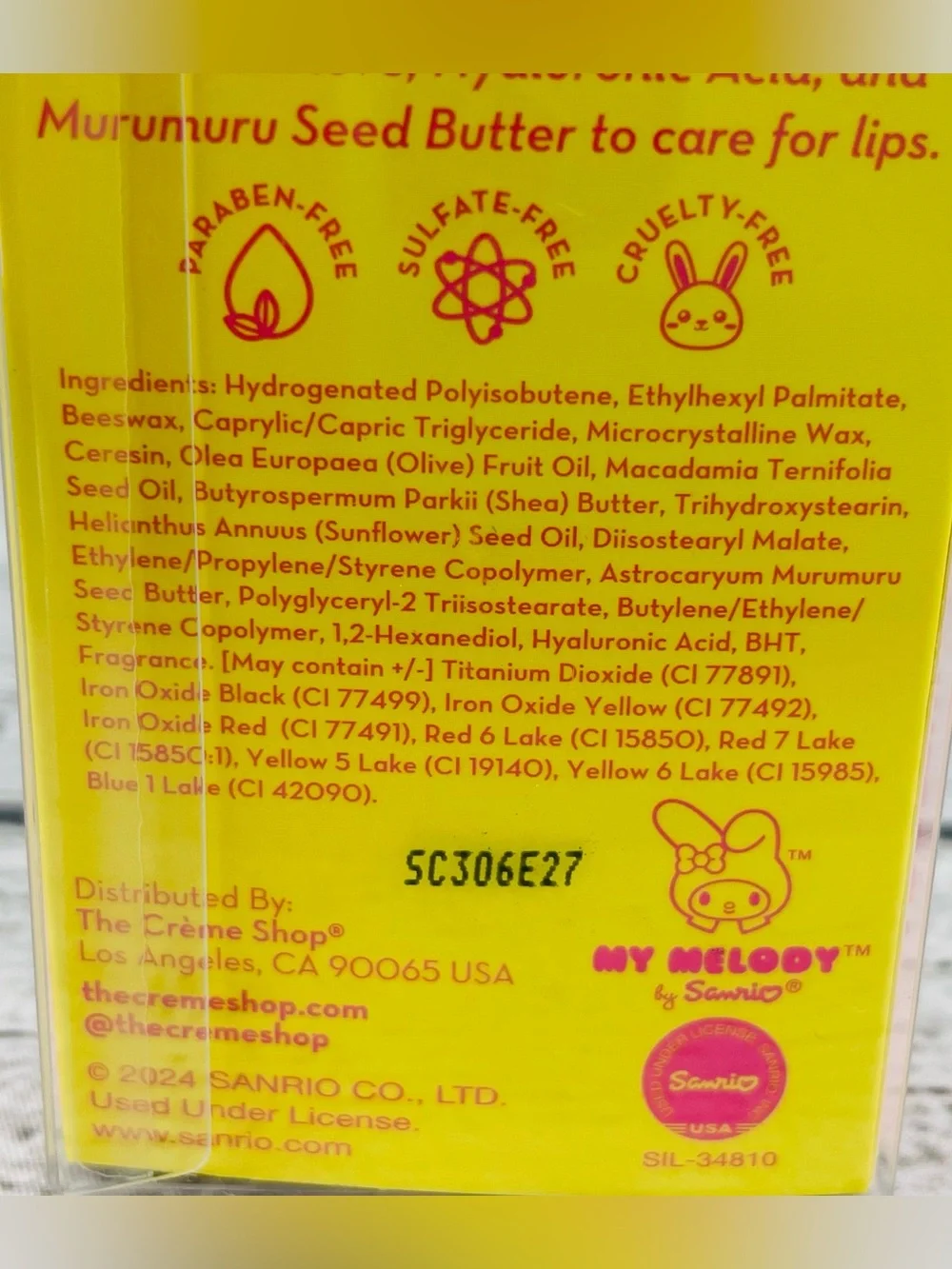 THE CREME SHOP x MY MELODY Strawberry Banana Moisturizing Macaron Lip Balm NEW
